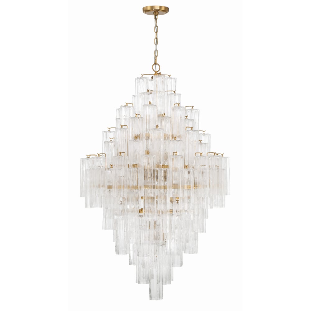 Aurora Diamond Chandelier Glass Tube Layered Amber - Neutralighting
