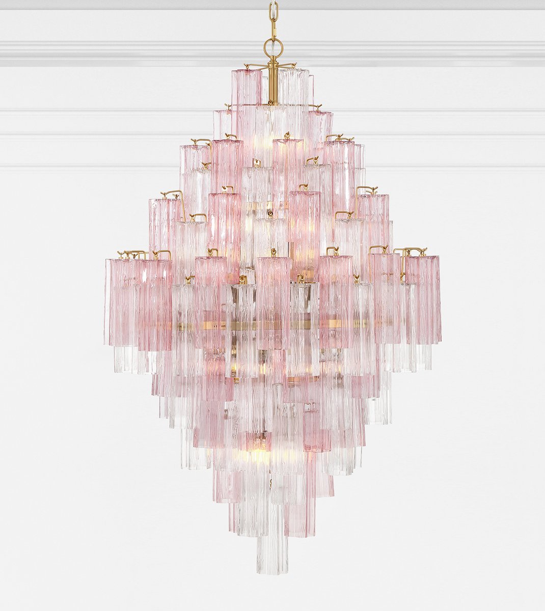 Aurora Diamond Chandelier Glass Tube Layered Amber - Neutralighting