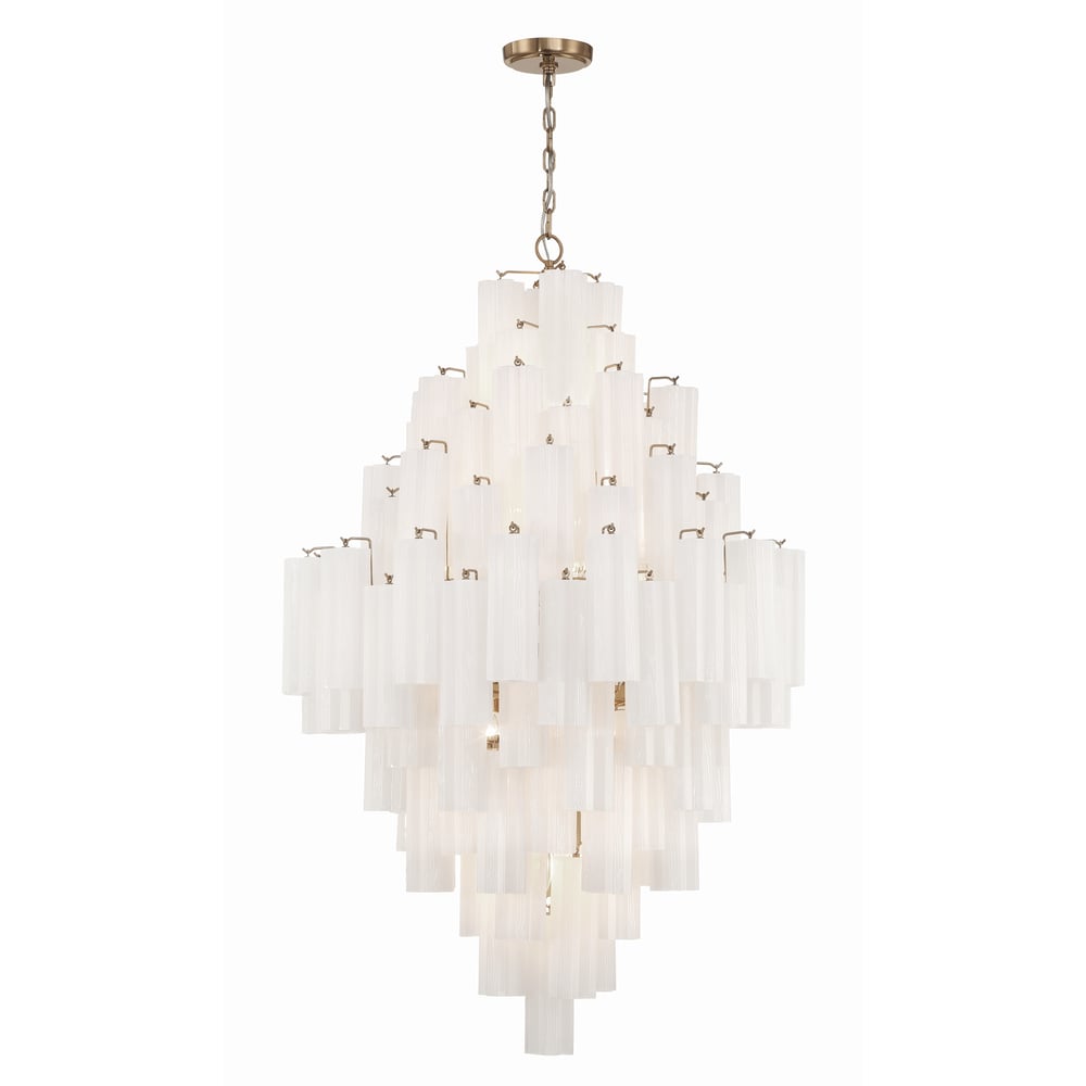 Aurora Diamond Chandelier Glass Tube Layered Amber - Neutralighting