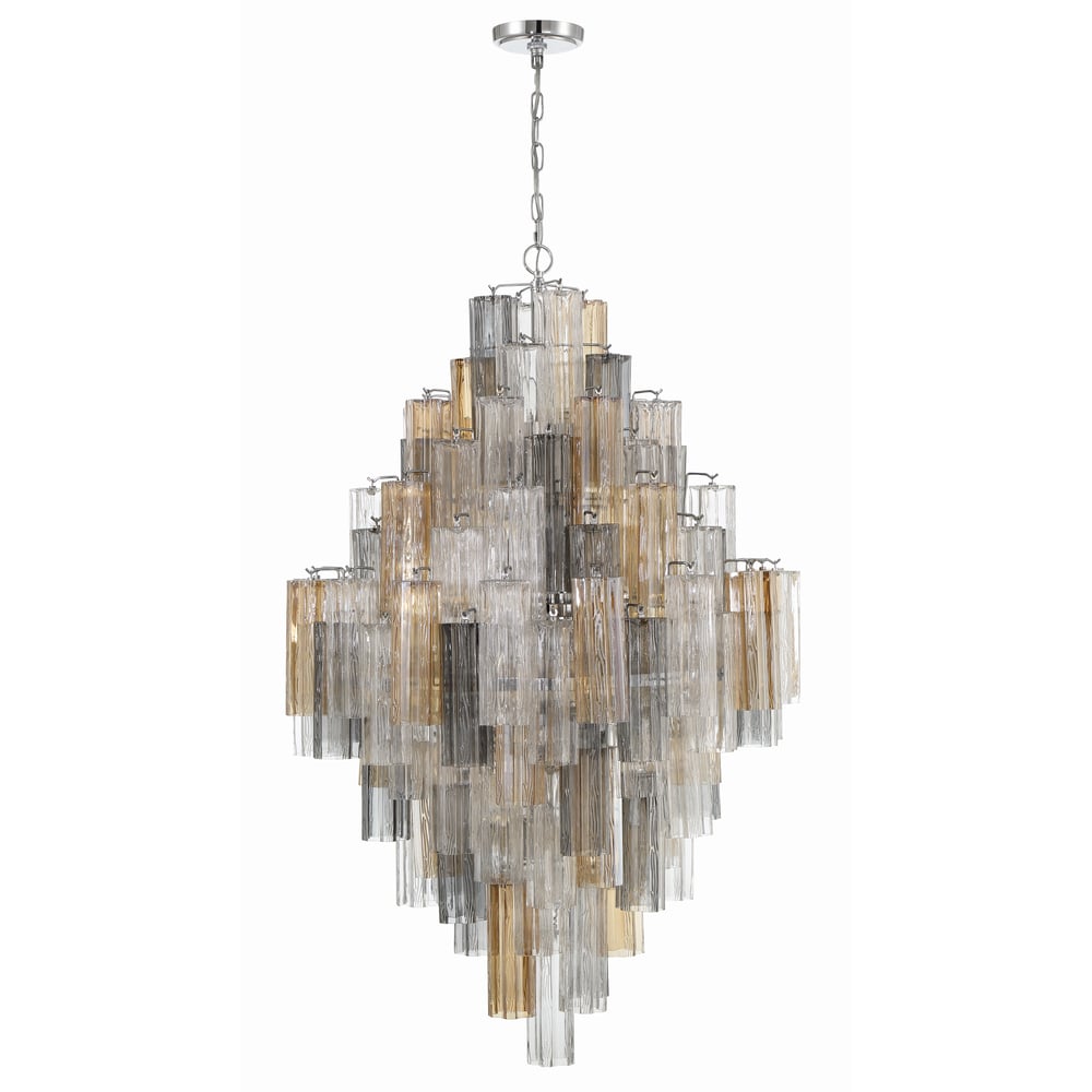 Aurora Diamond Chandelier Glass Tube Layered Amber - Neutralighting