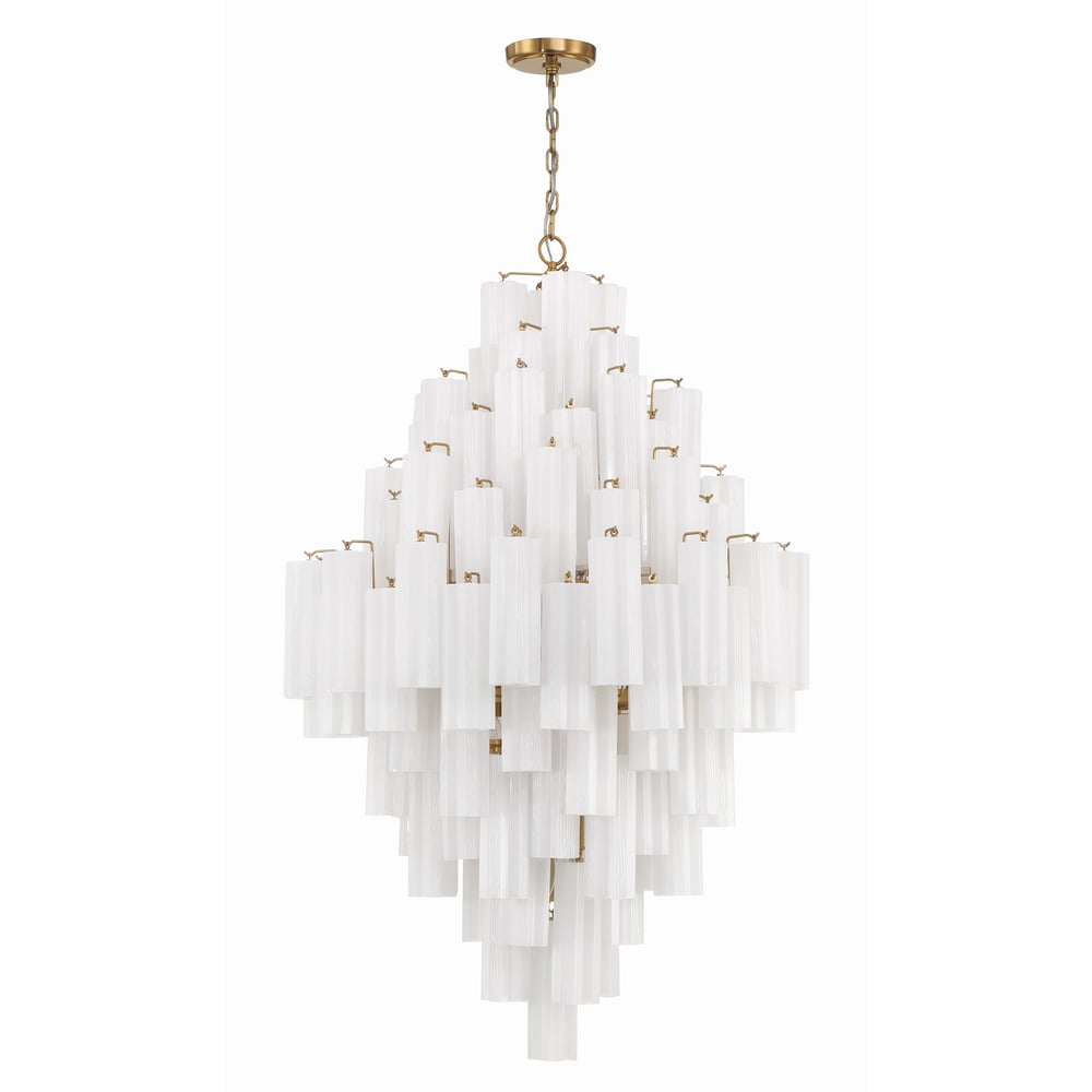 Aurora Diamond Chandelier Glass Tube Layered Amber - Neutralighting