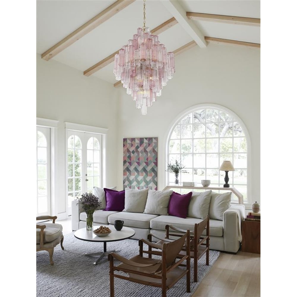 Aurora Diamond Chandelier Glass Tube Layered Amber - Neutralighting