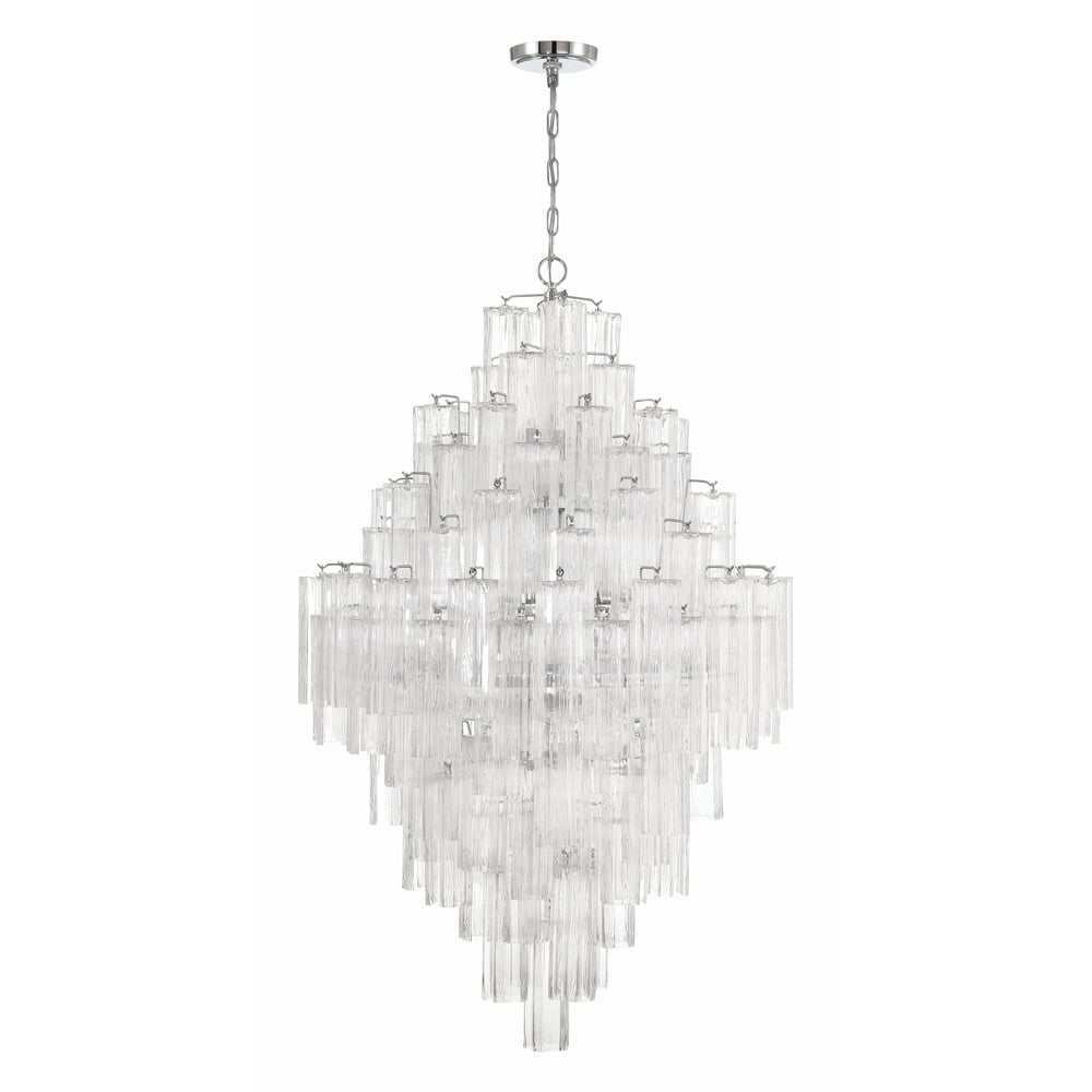 Aurora Diamond Chandelier Glass Tube Layered Amber - Neutralighting