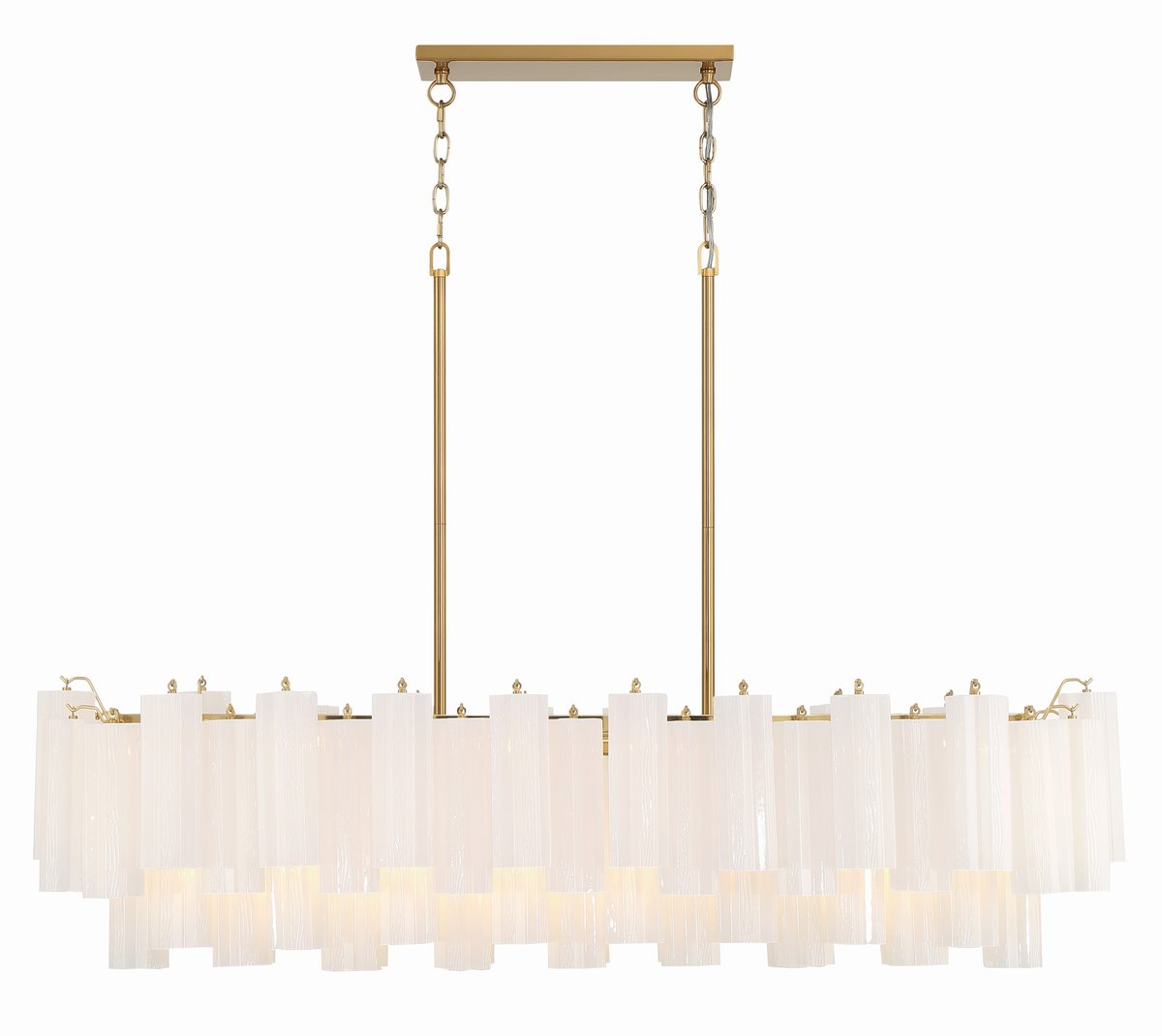 Aurora Linear Chandelier Glass Tube Tiered Amber - Neutralighting
