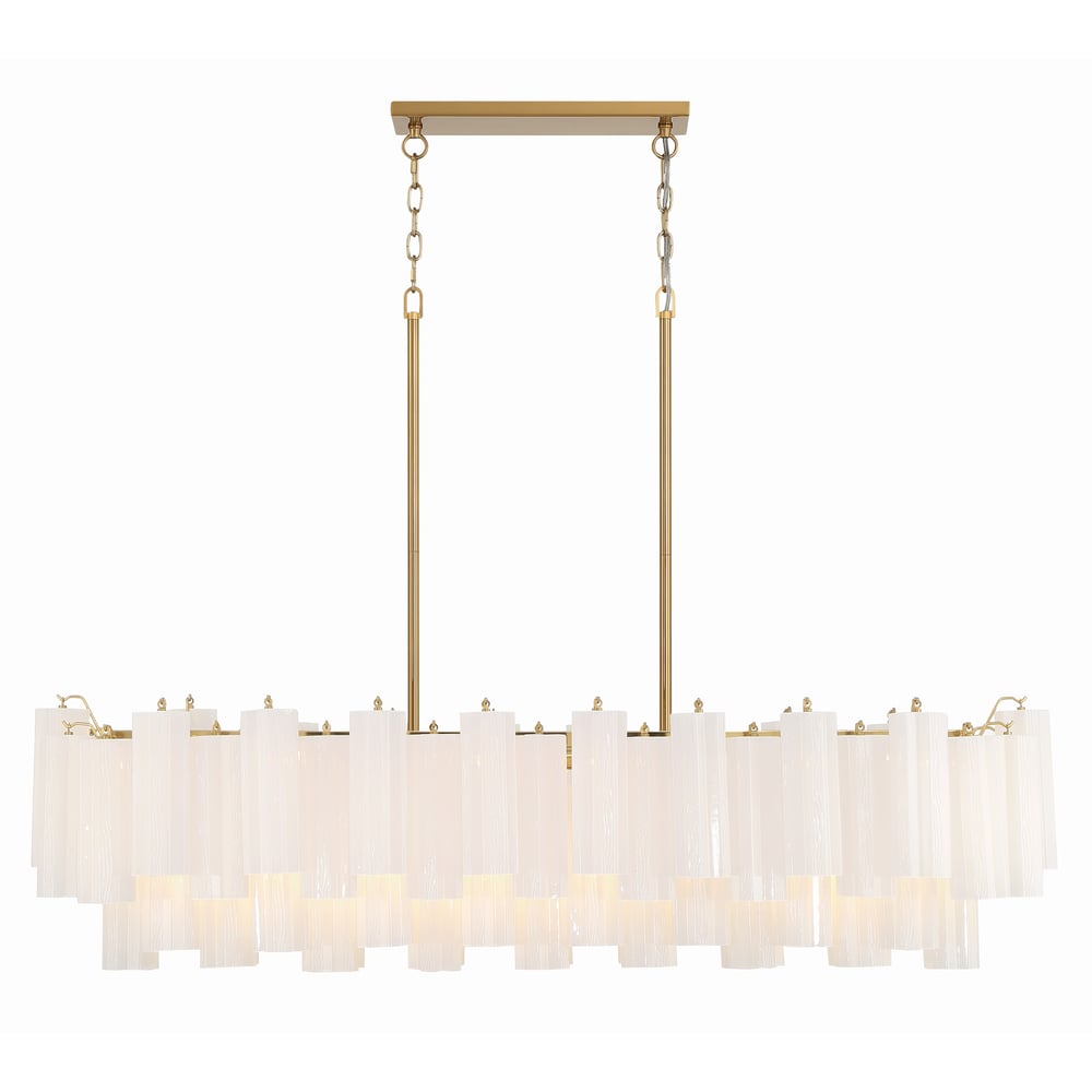 Aurora Linear Chandelier Glass Tube Tiered Amber - Neutralighting