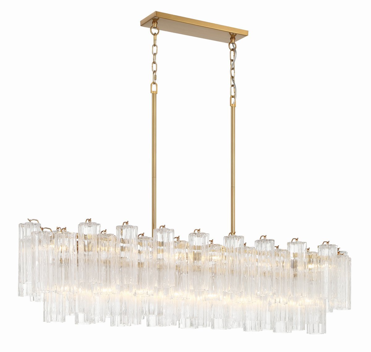 Aurora Linear Chandelier Glass Tube Tiered Amber - Neutralighting