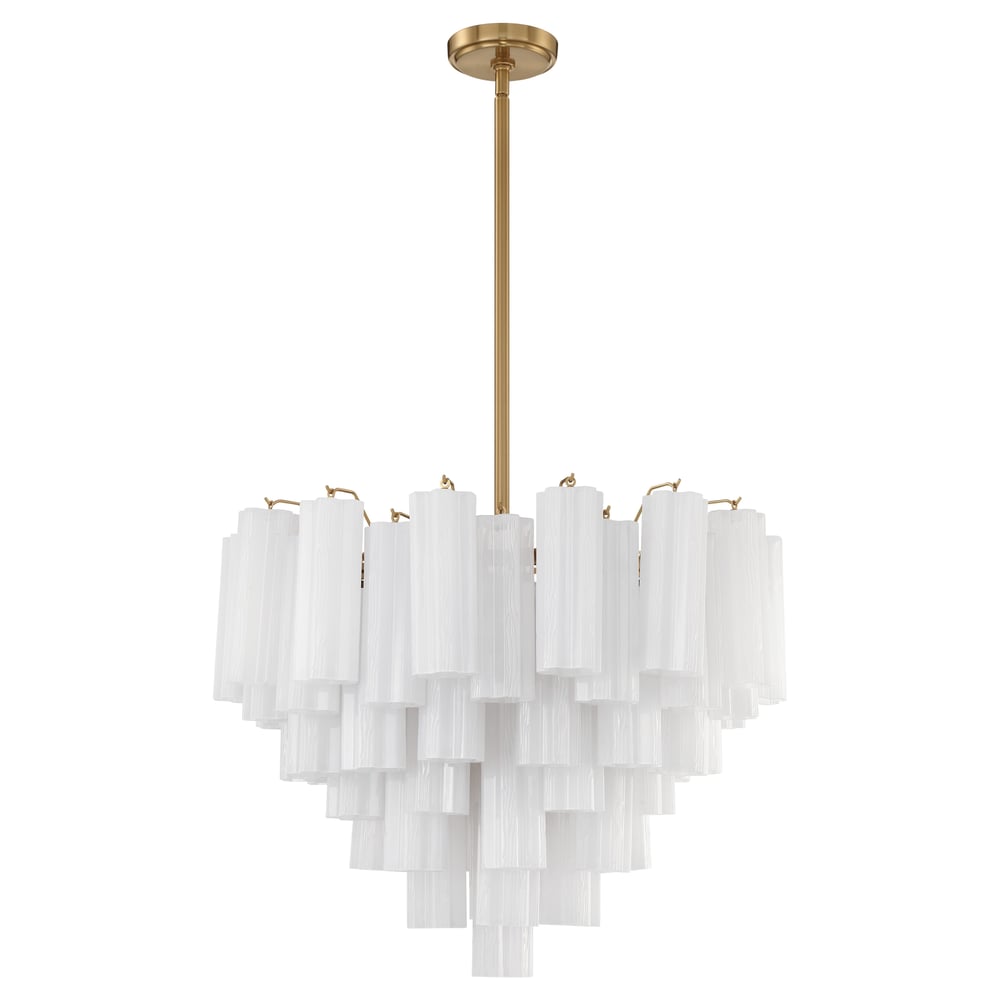 Aurora Murano Chandelier Glass Tube Layered Amber