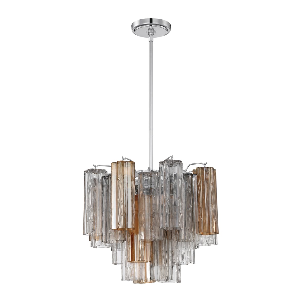 Aurora Murano Chandelier Glass Tube Layered Amber
