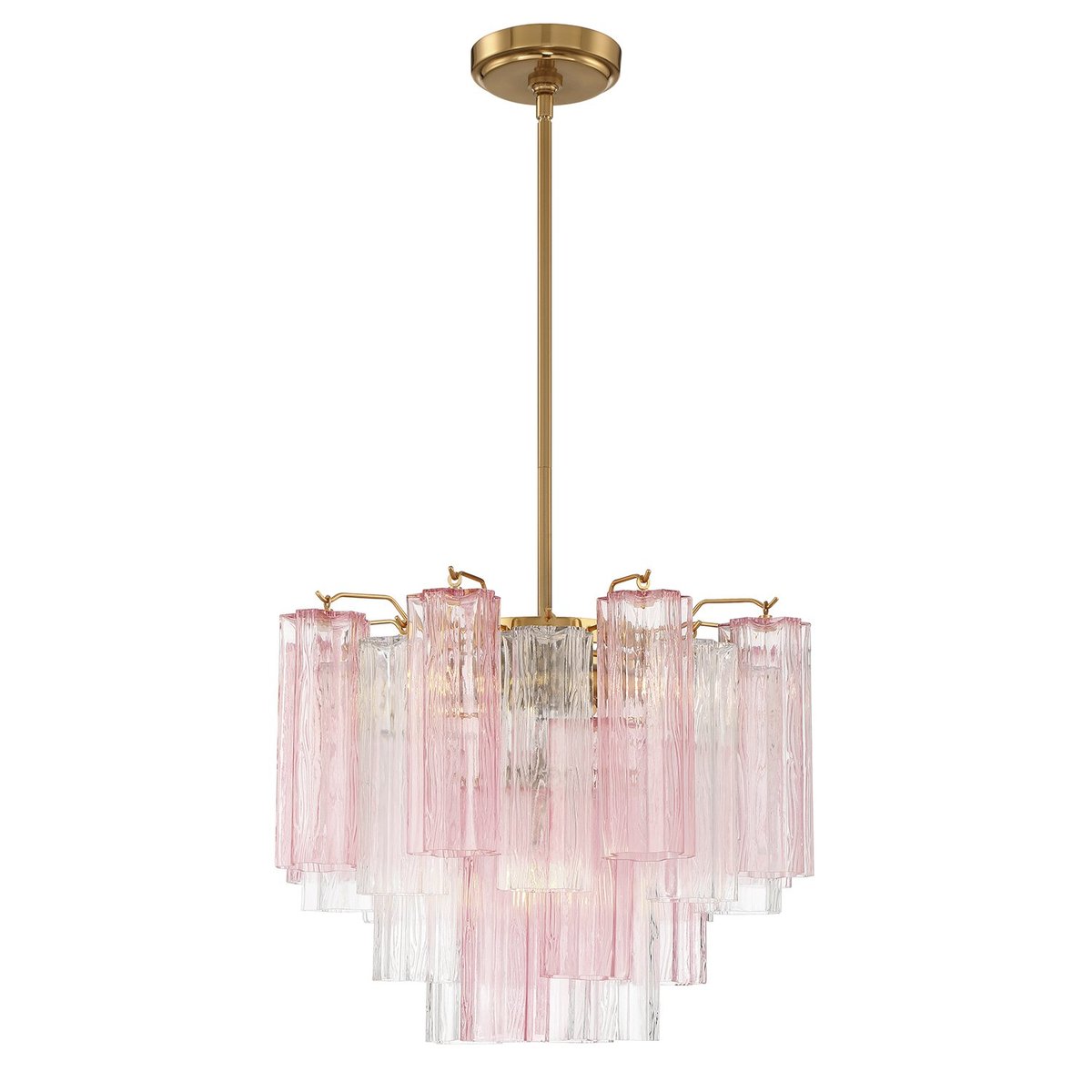 Aurora Murano Chandelier Glass Tube Layered Amber