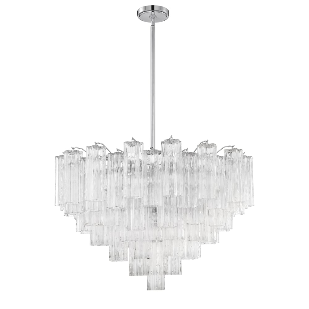 Aurora Murano Chandelier Glass Tube Layered Amber