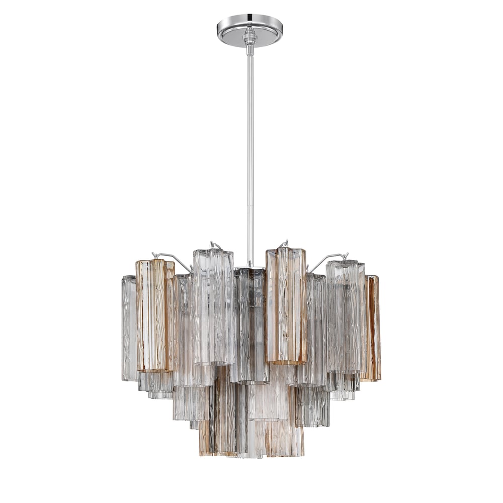 Aurora Murano Chandelier Glass Tube Layered Amber