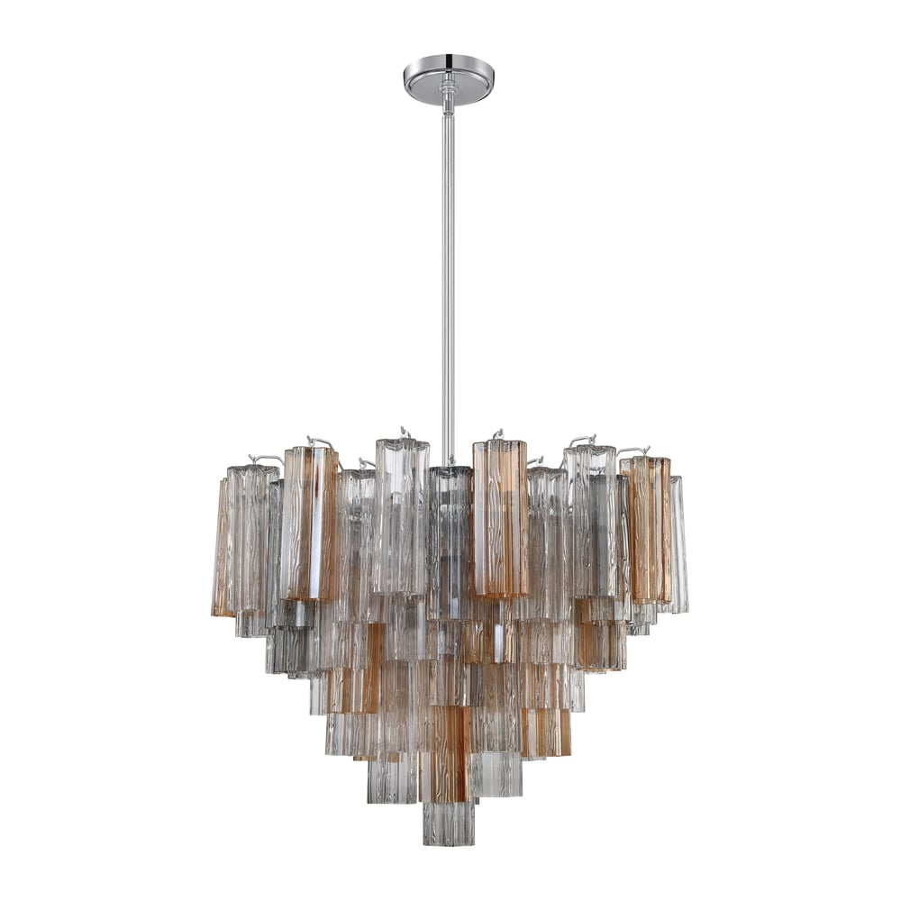 Aurora Murano Chandelier Glass Tube Layered Amber