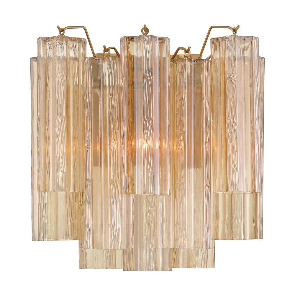 Aurora Wall Light Tronchi Glass Tube Tiered Amber Modern - Neutralighting