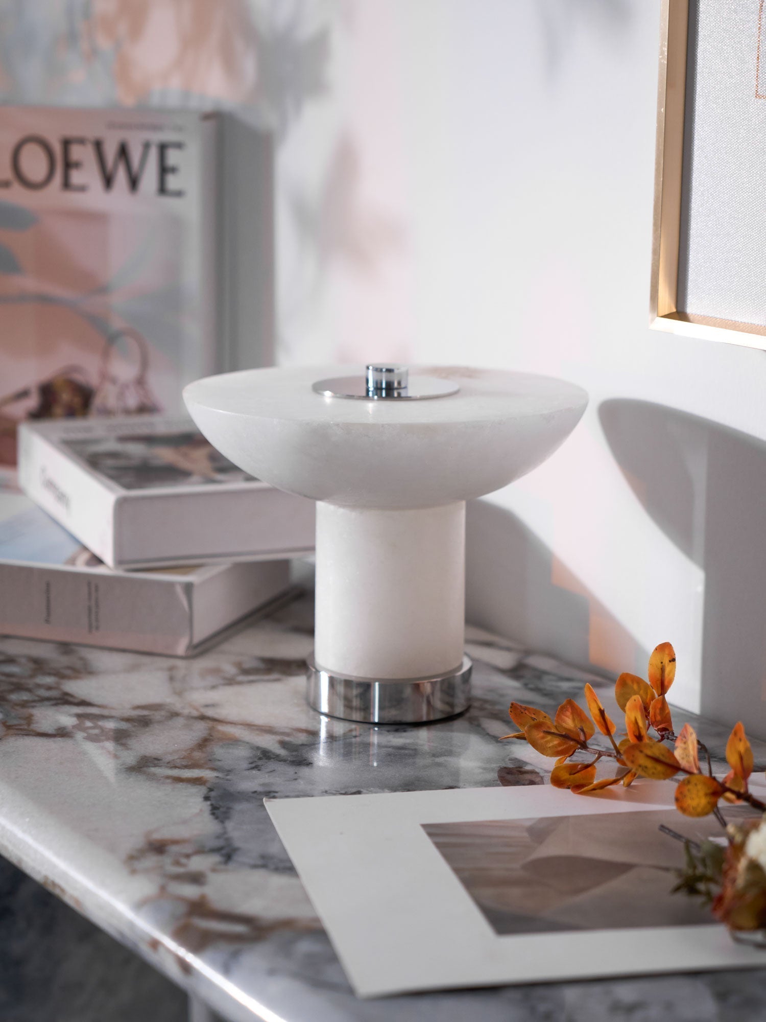 Eurnoran Mushroom Shaped Alabaster Table Lamp - Neutralighting