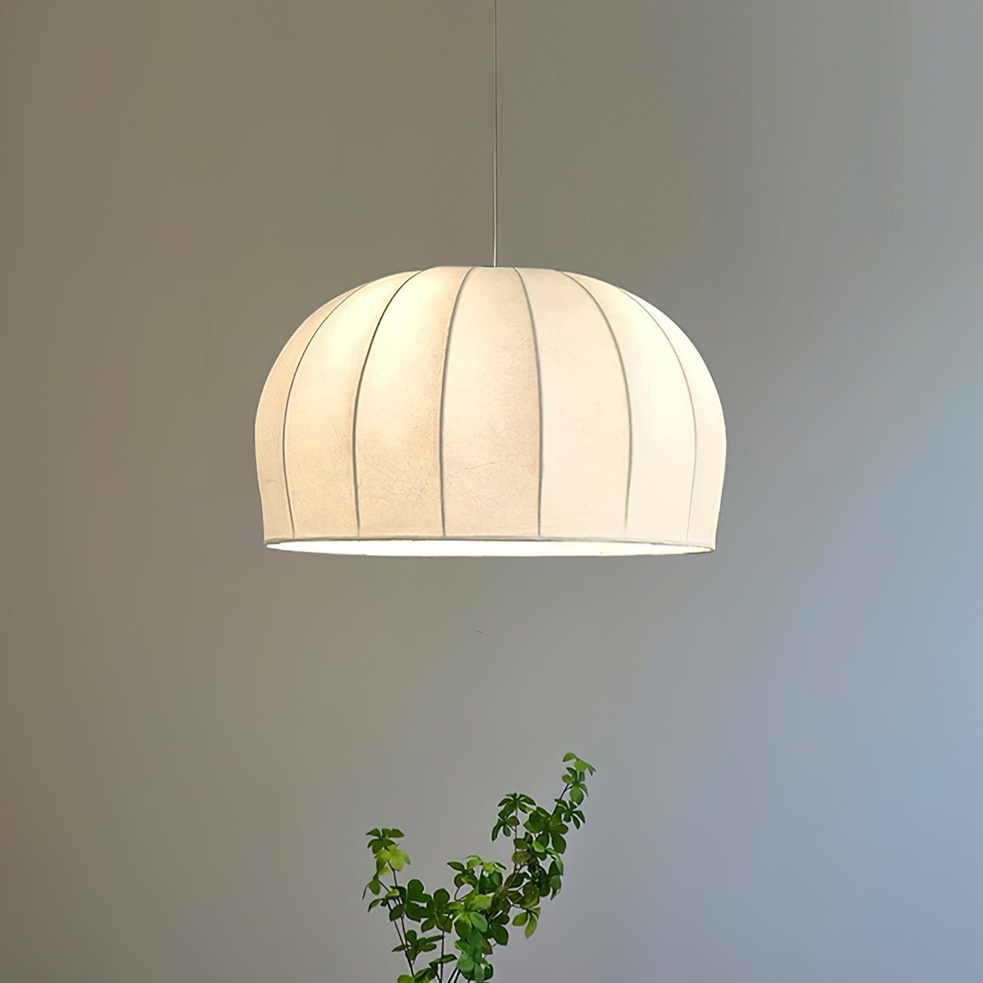 Nova White Fabric Dome Pendant Light - Neutralighting
