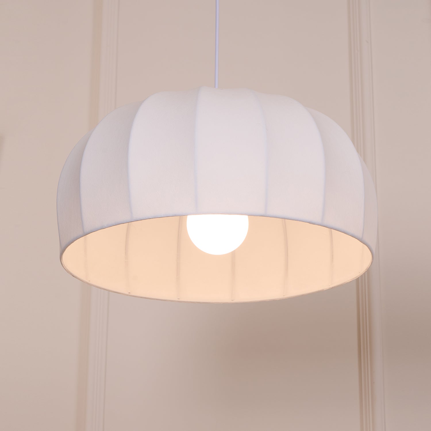 Nova White Fabric Dome Pendant Light - Neutralighting