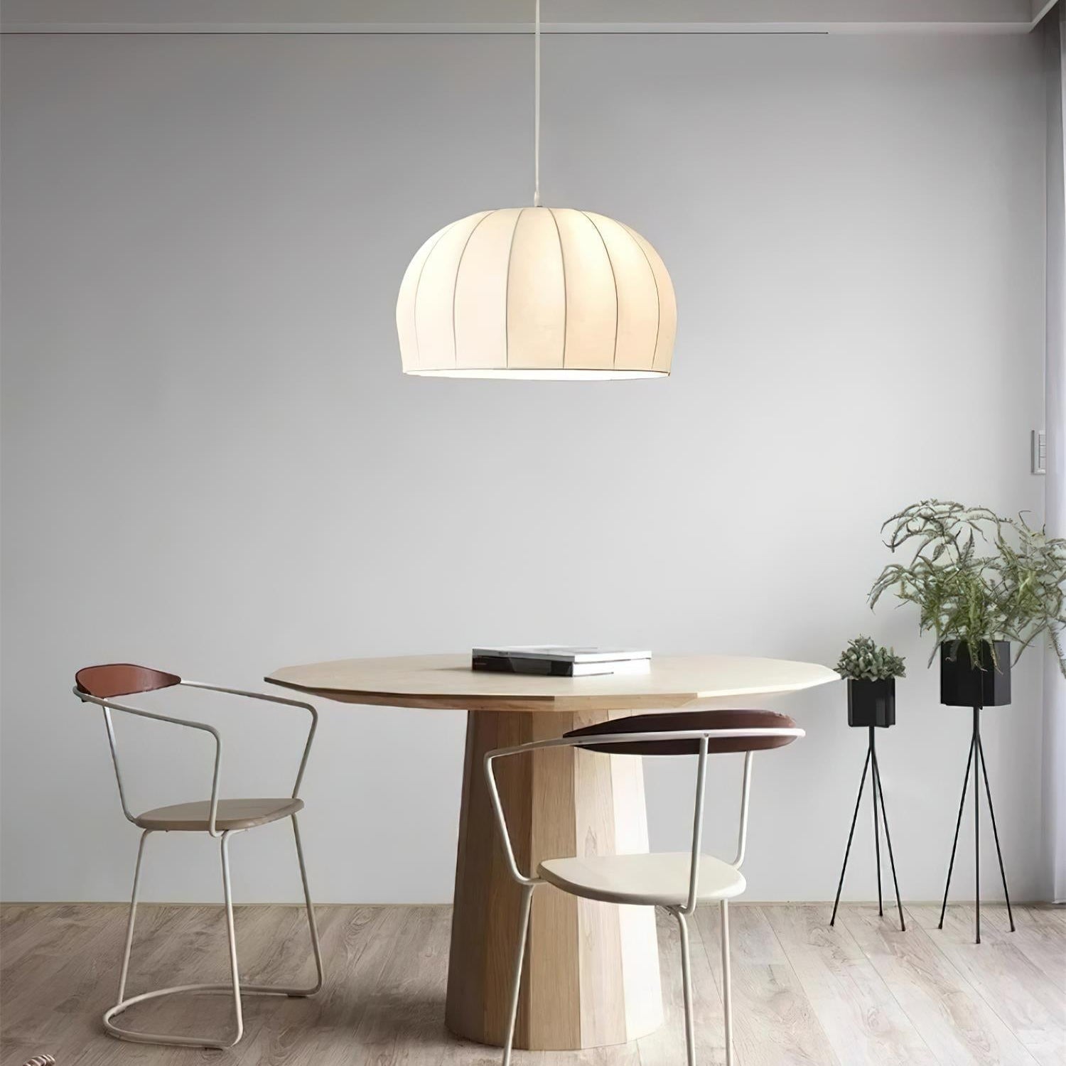 Nova White Fabric Dome Pendant Light - Neutralighting