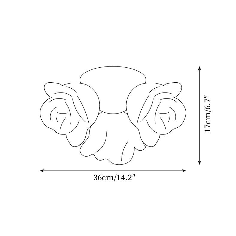 Ceiling Light Metal Canopy and PE Rose Shape Floral Artistic Accent - Neutralighting