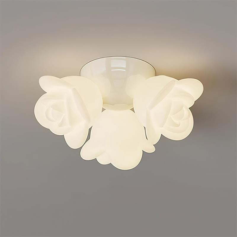 Ceiling Light Metal Canopy and PE Rose Shape Floral Artistic Accent - Neutralighting