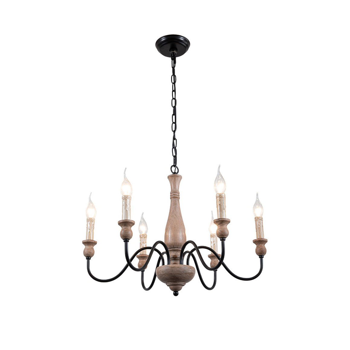 Afralia Modern Industrial Wooden Chandelier - Neutralighting