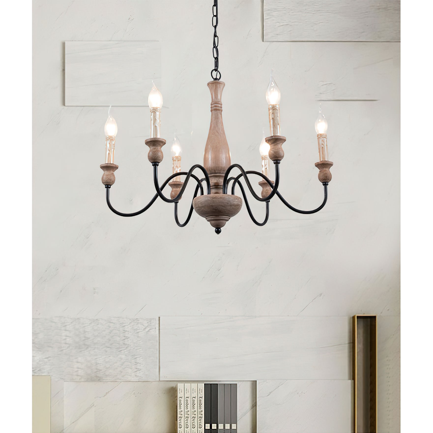 Afralia Modern Industrial Wooden Chandelier - Neutralighting