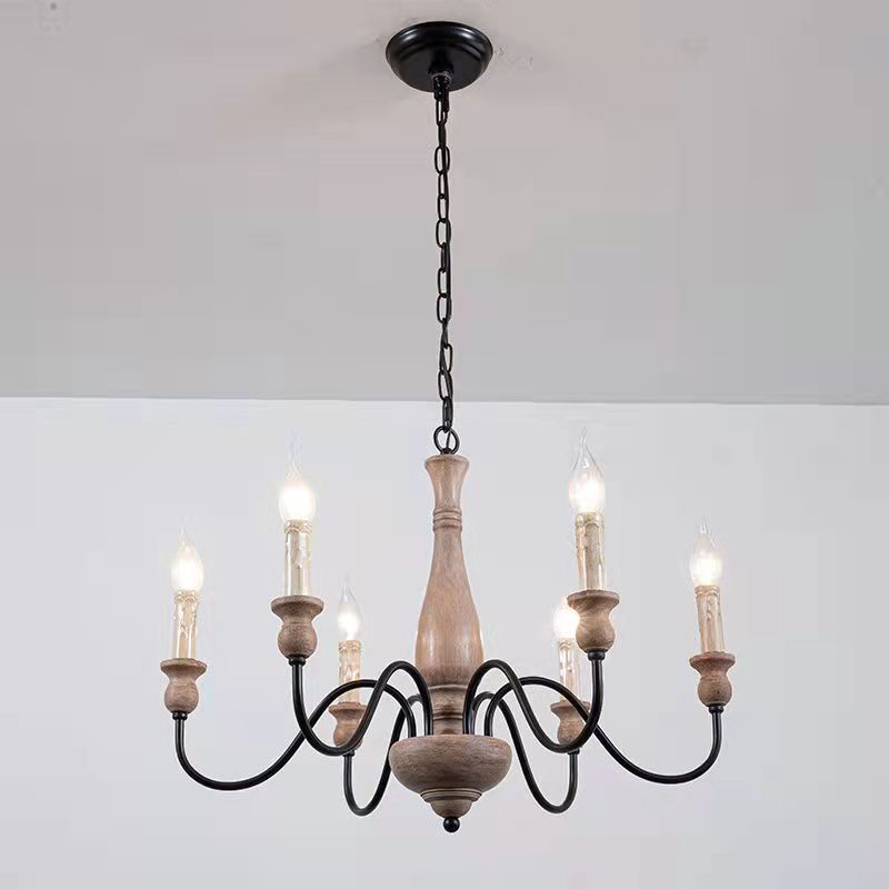 Afralia Modern Industrial Wooden Chandelier - Neutralighting