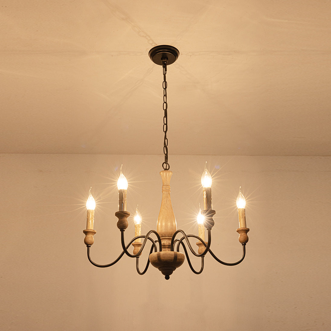 Afralia Modern Industrial Wooden Chandelier - Neutralighting
