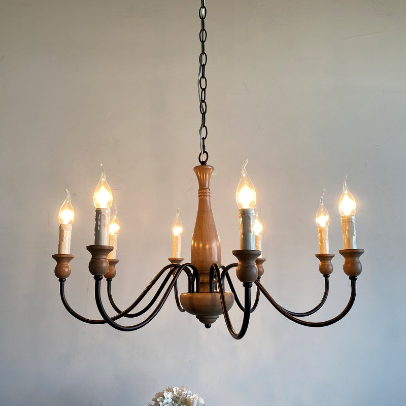Afralia Modern Industrial Wooden Chandelier - Neutralighting