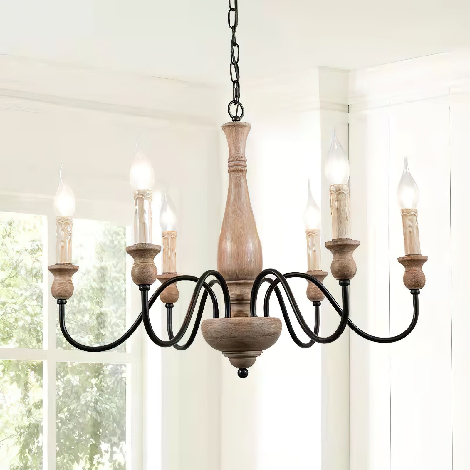 Afralia Modern Industrial Wooden Chandelier - Neutralighting