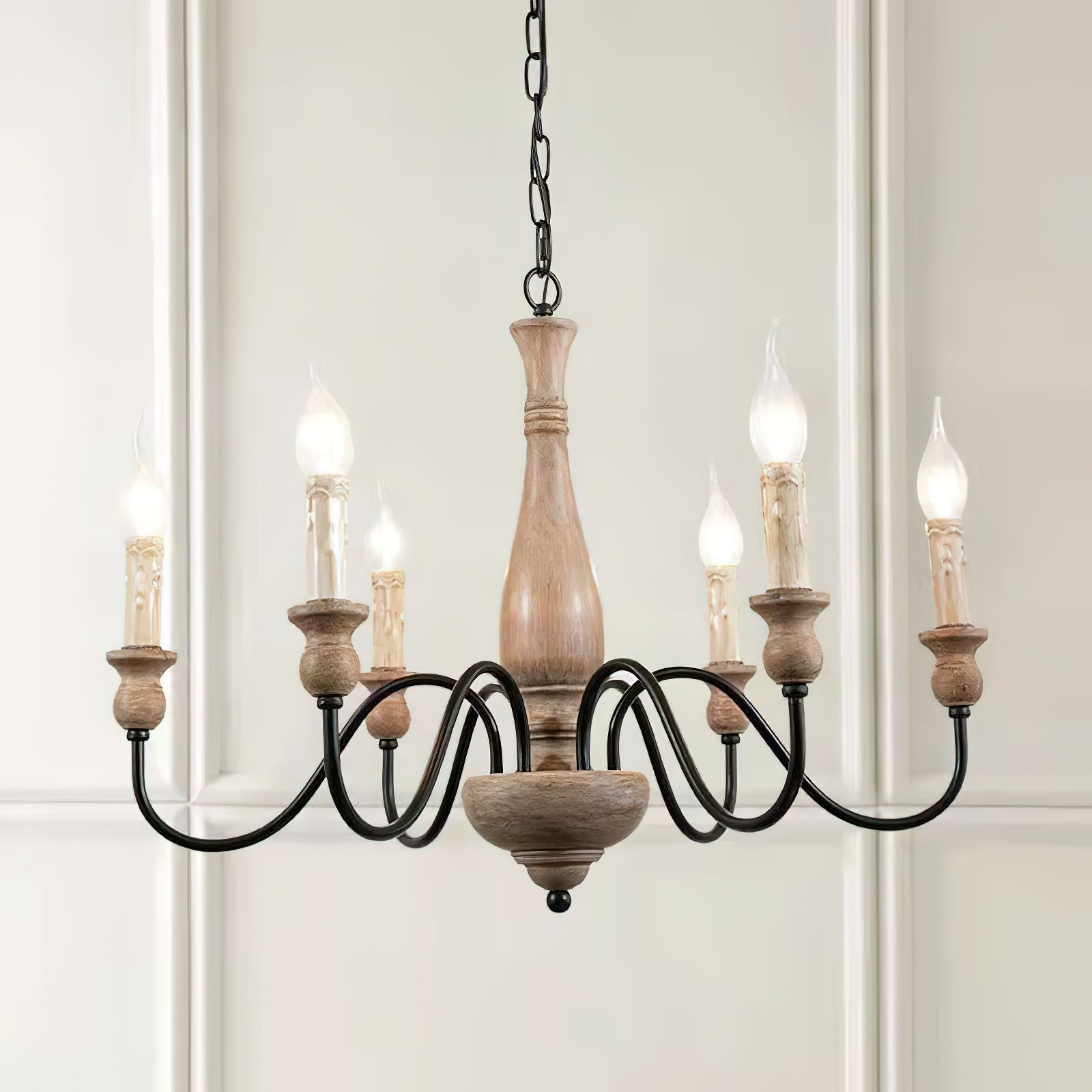 Afralia Modern Industrial Wooden Chandelier - Neutralighting