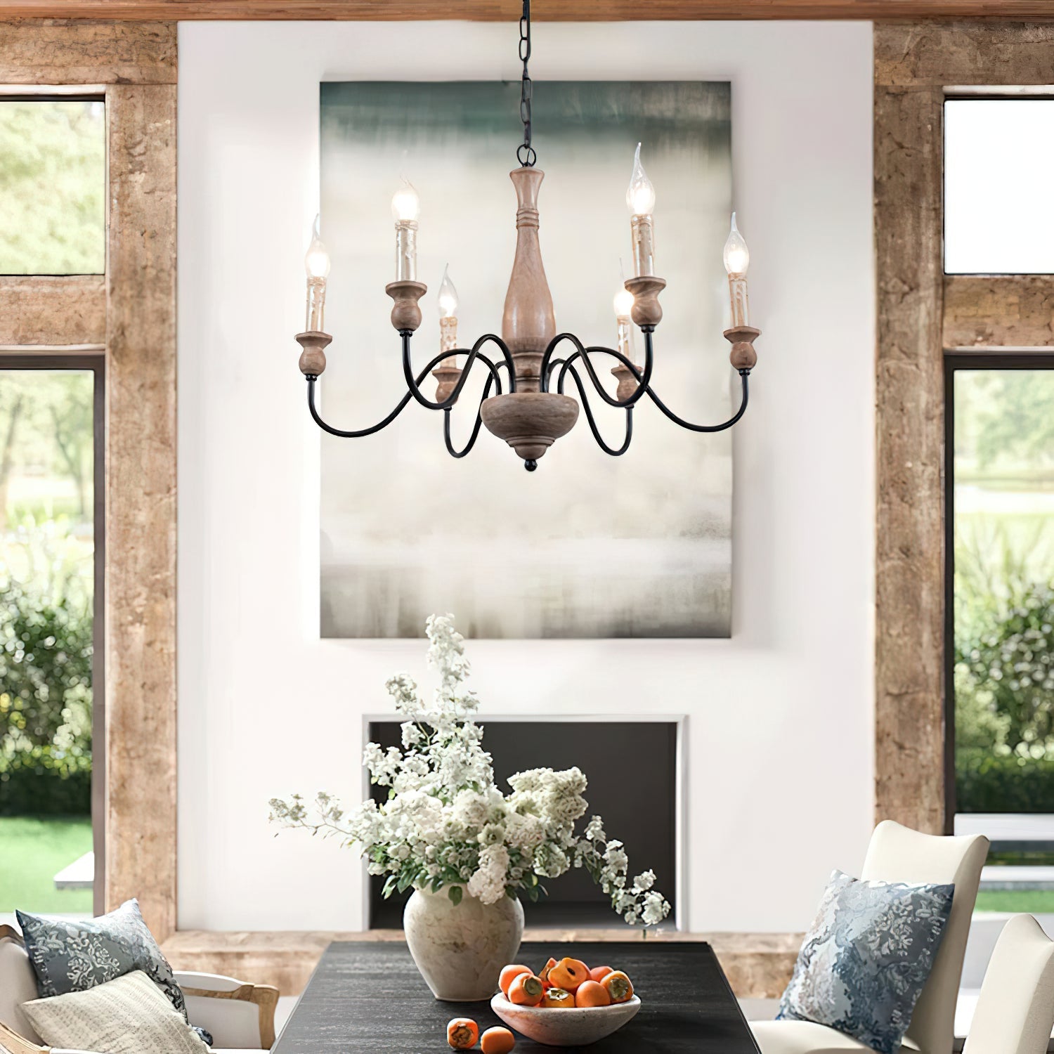 Afralia Modern Industrial Wooden Chandelier - Neutralighting