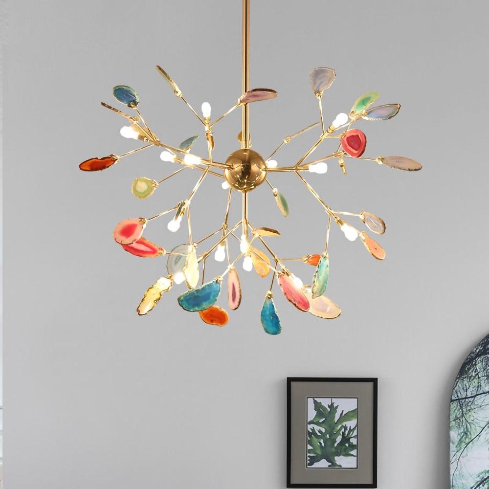 Agate Chandelier Colorful Branching - Neutralighting