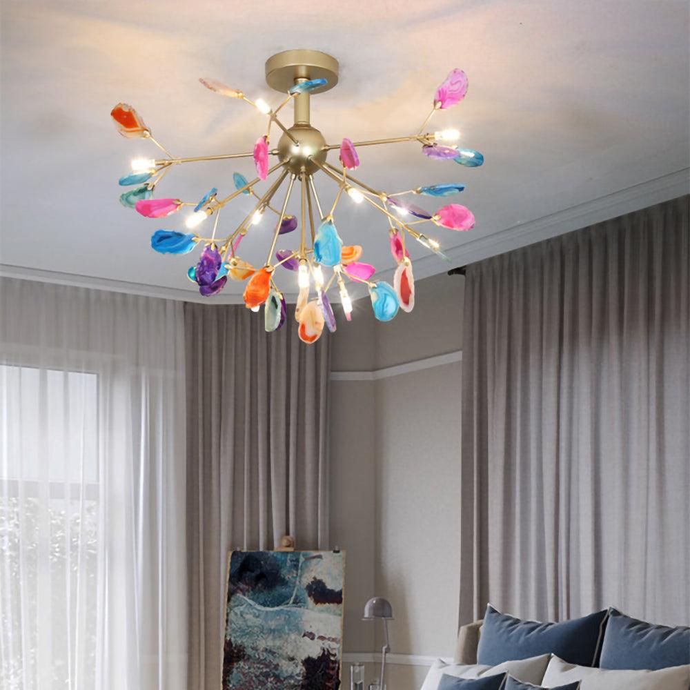 Agate Chandelier Colorful Branching - Neutralighting