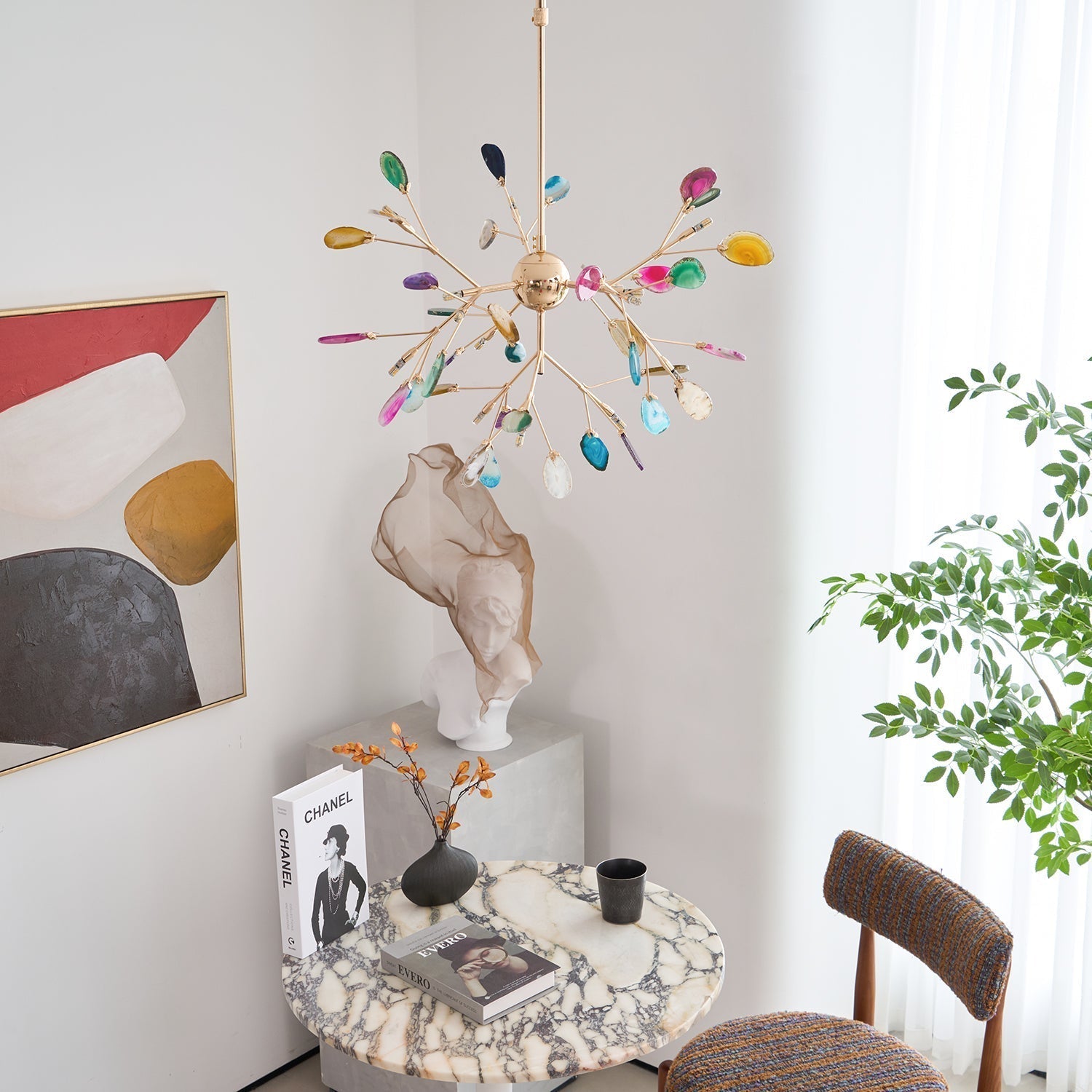 Agate Chandelier Colorful Branching - Neutralighting