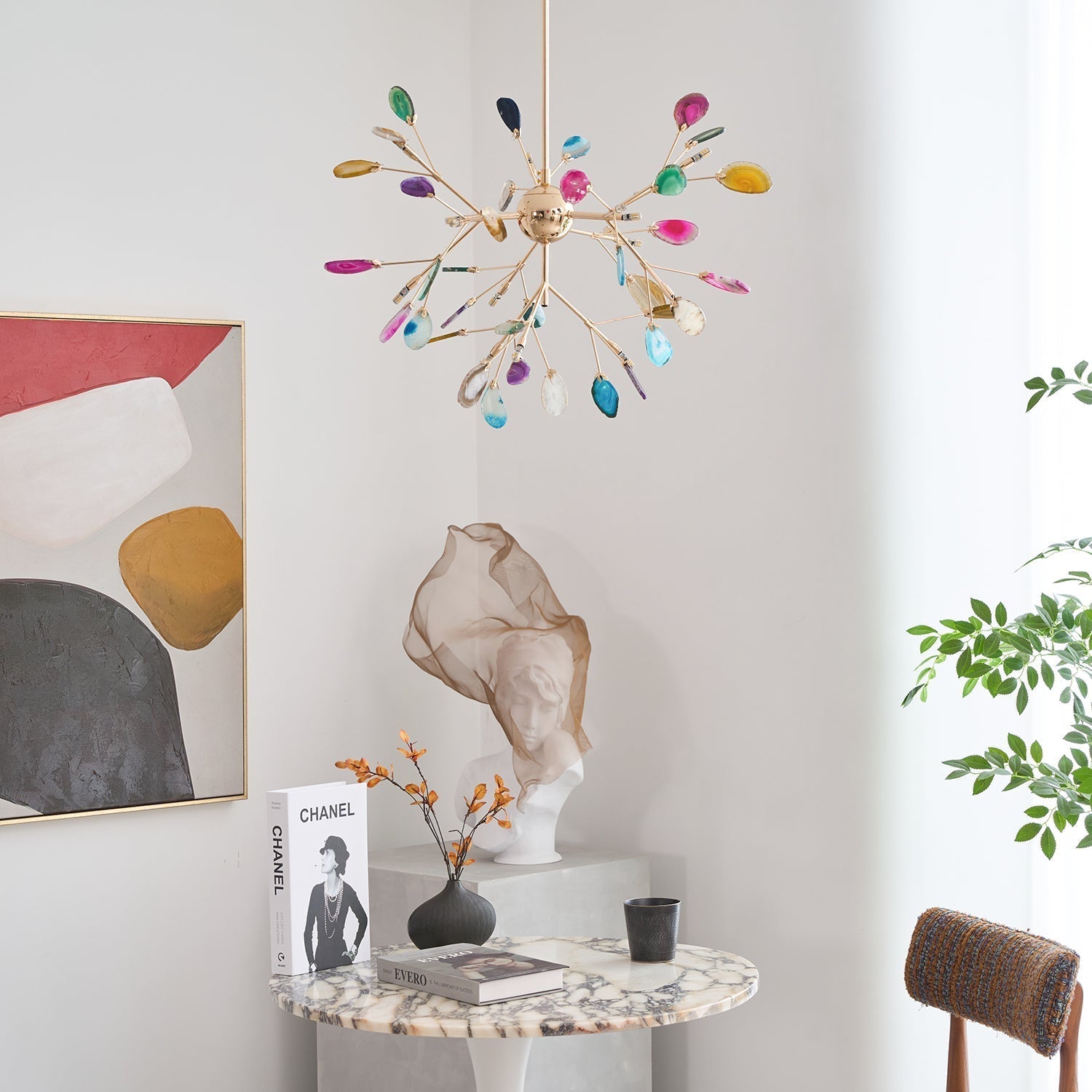 Agate Chandelier Colorful Branching - Neutralighting