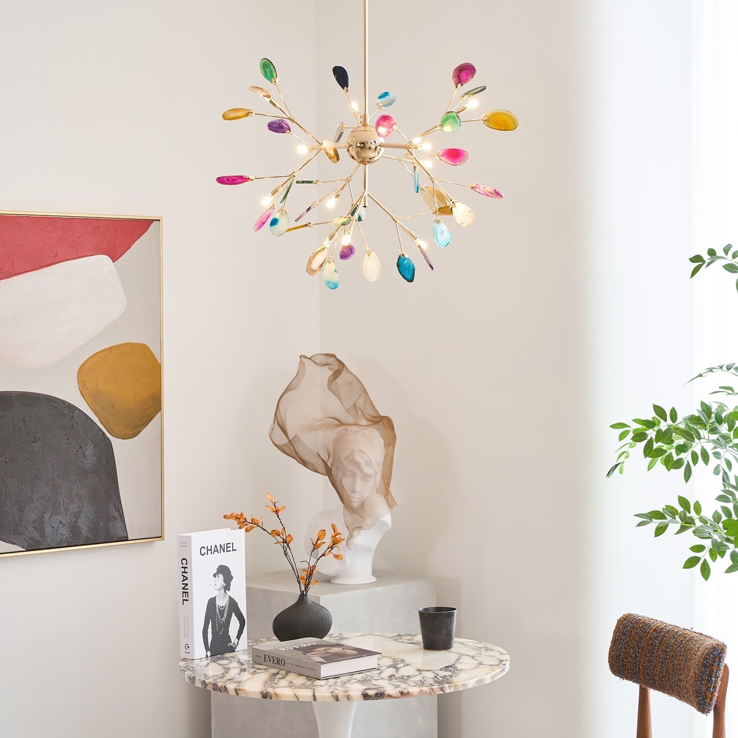 Agate Chandelier Colorful Branching - Neutralighting