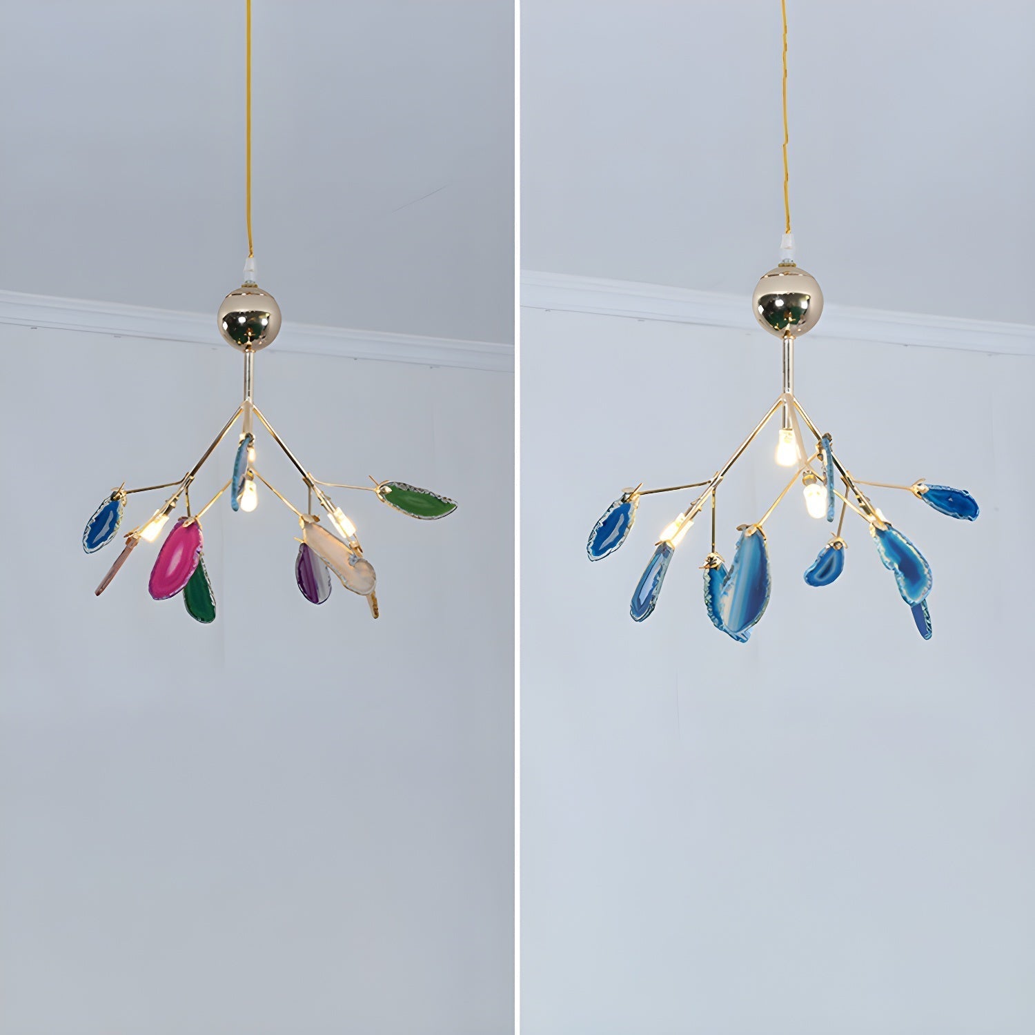 Agate Chandelier Colorful Branching - Neutralighting