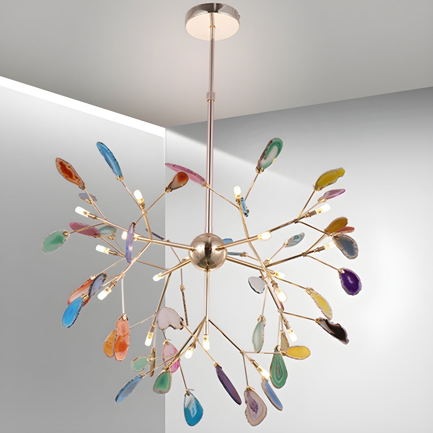 Agate Chandelier Colorful Branching - Neutralighting