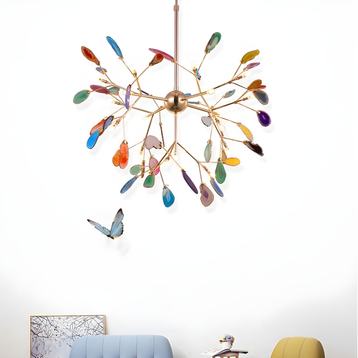 Agate Chandelier Colorful Branching - Neutralighting