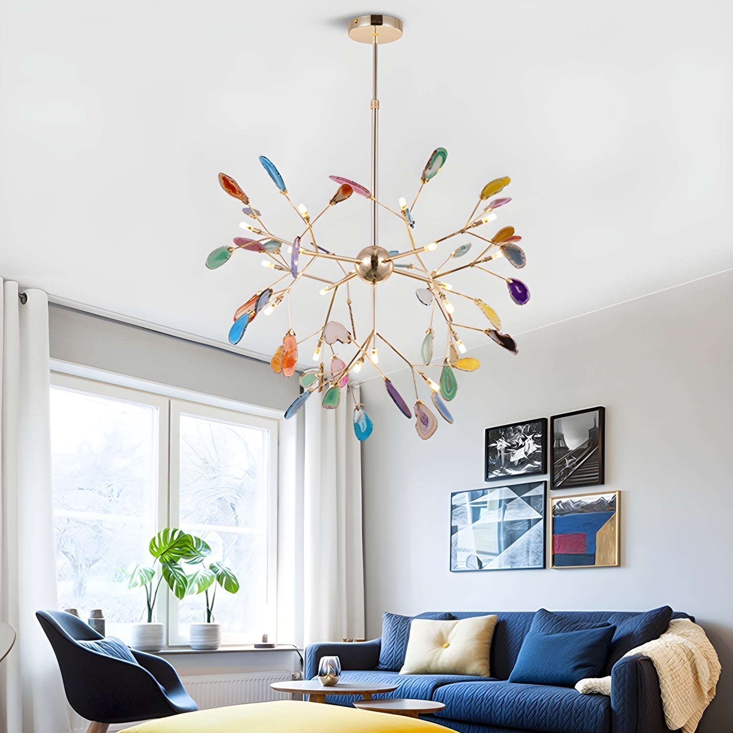 Agate Chandelier Colorful Branching - Neutralighting