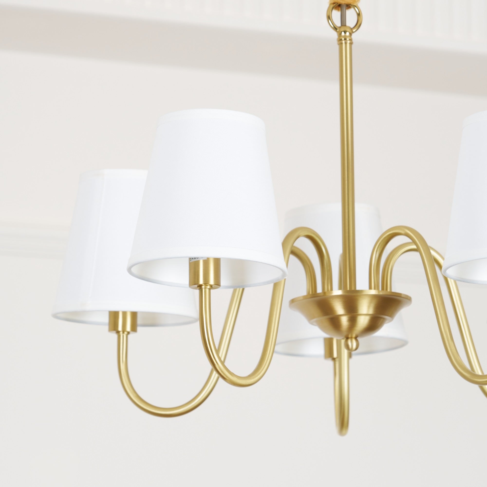 Aged Traditional Stacey Fabric Chandelier - Neutralighting