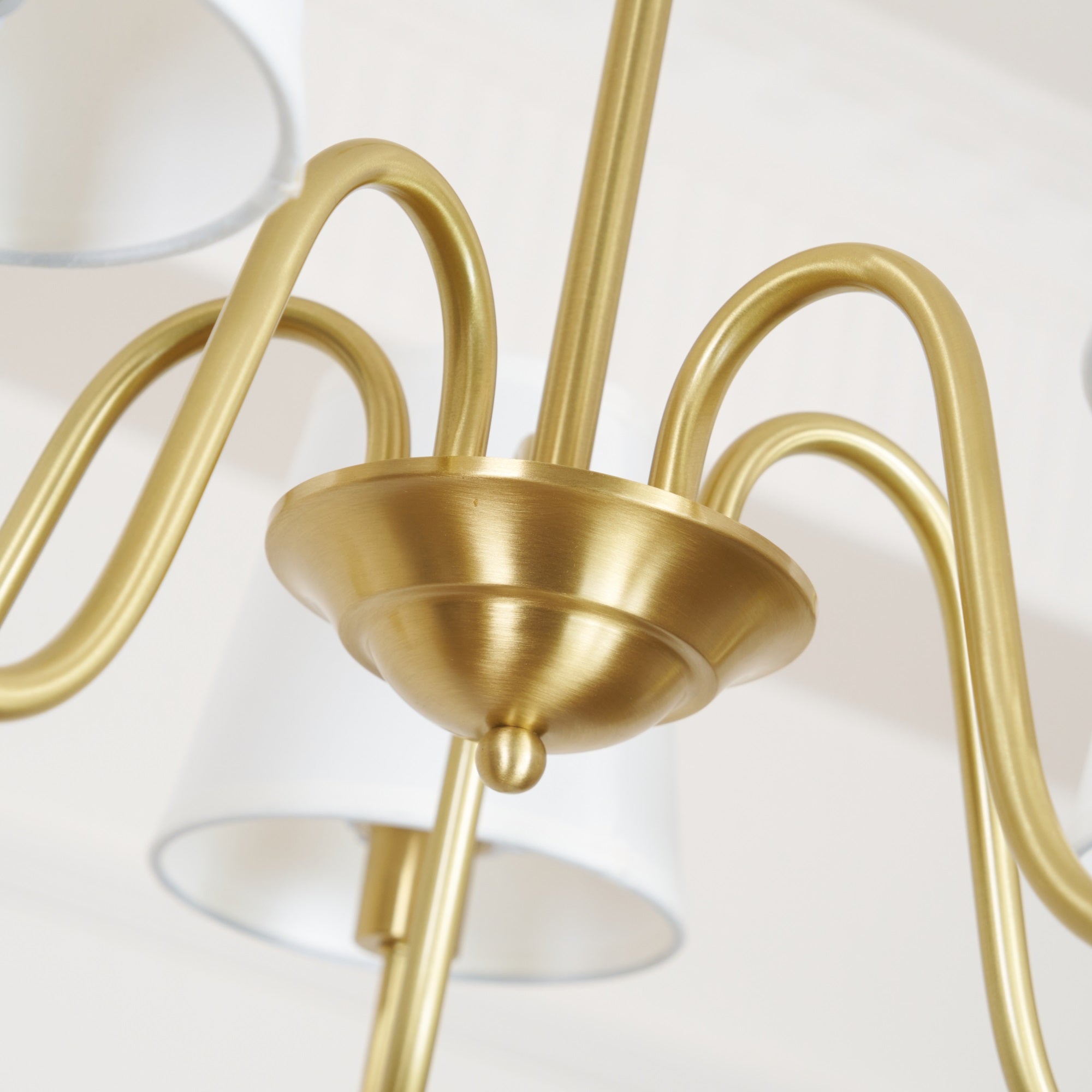 Aged Traditional Stacey Fabric Chandelier - Neutralighting