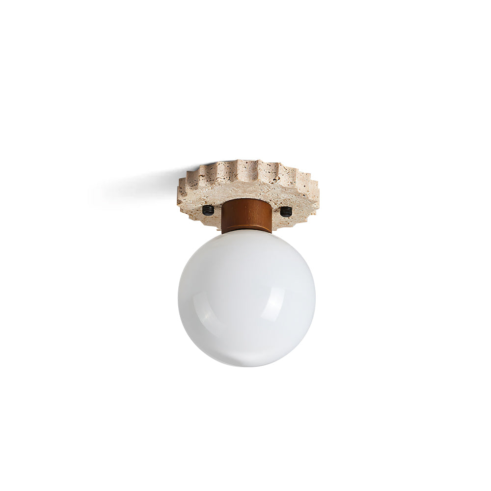 Neptune Travertine Globe Ceiling Light - Neutralighting