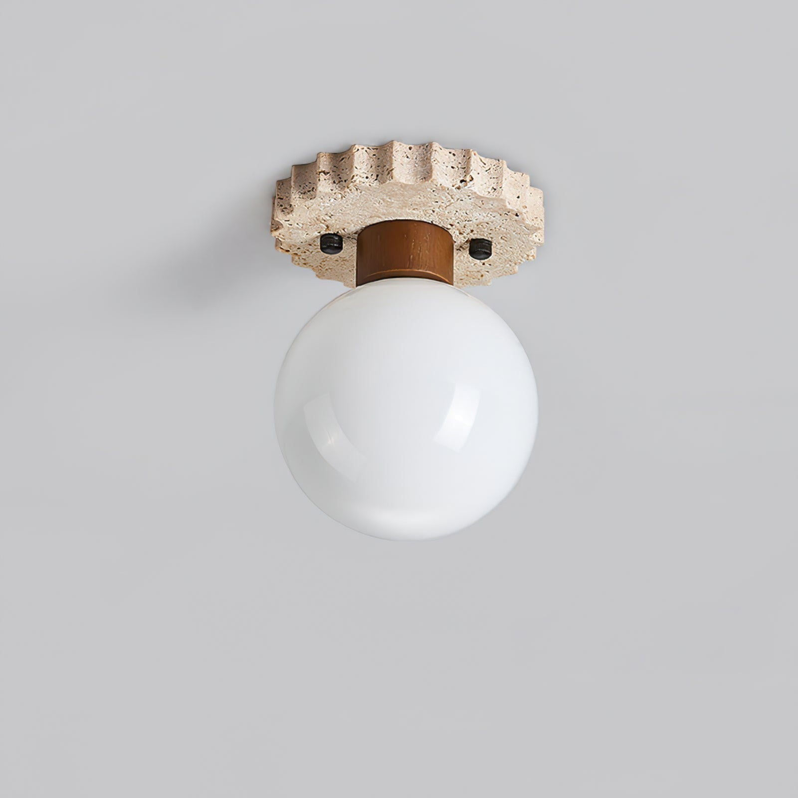Neptune Travertine Globe Ceiling Light - Neutralighting