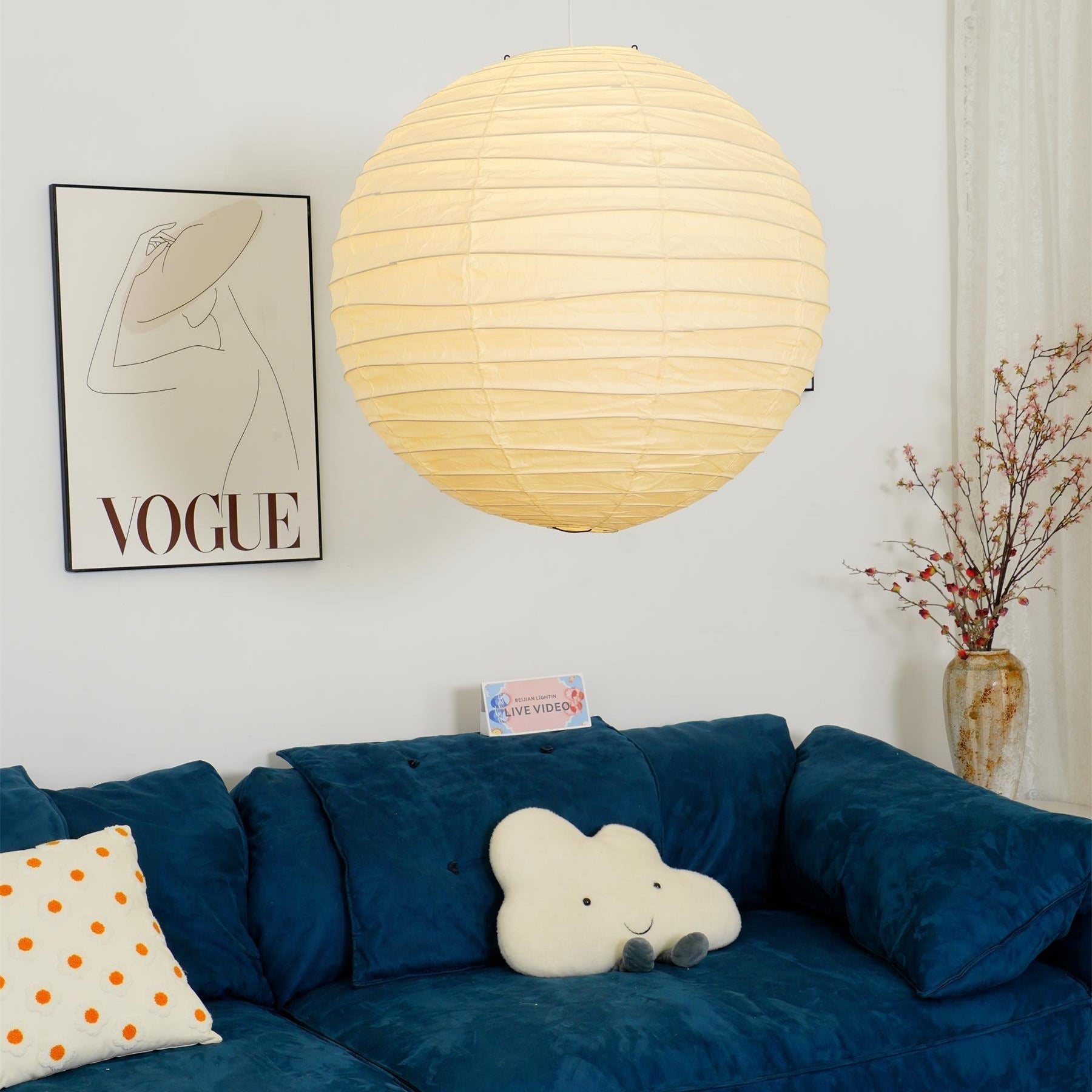 Luna Pendant Light Japanese Paper Globe - Neutralighting