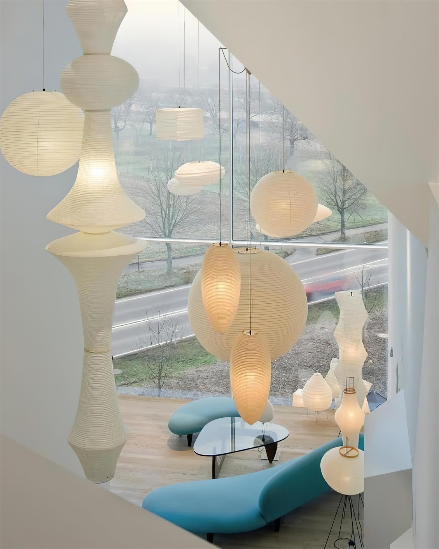Zyora Sculptural Paper Pendant Lamp - Neutralighting