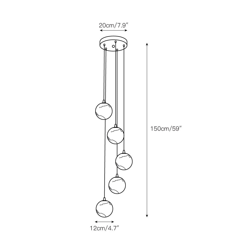 Gloruvye Balls Modern Cluster Alabaster Chandelier - Neutralighting
