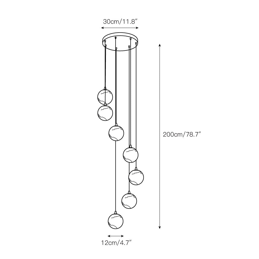 Gloruvye Balls Modern Cluster Alabaster Chandelier - Neutralighting