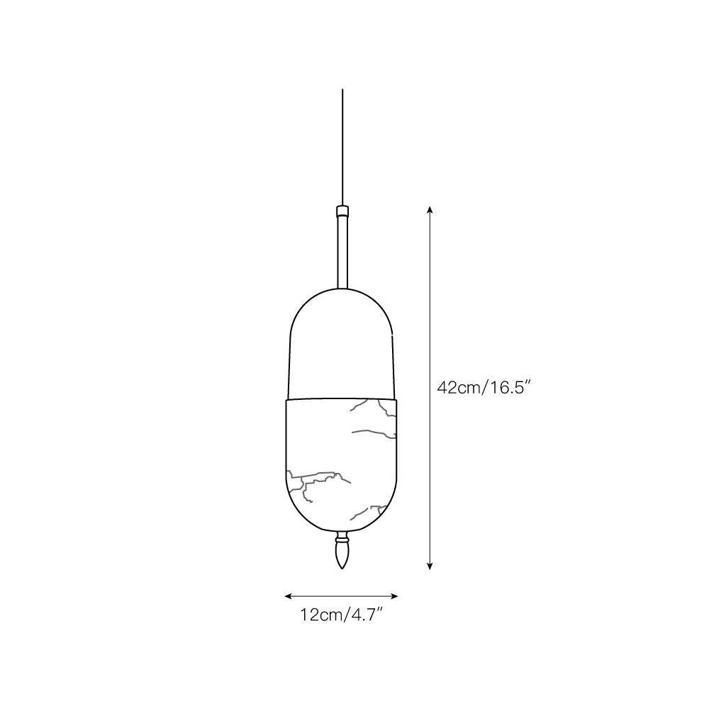 Himinuvye Alabaster Minimalist Bolus Brass Pendant Light - Neutralighting