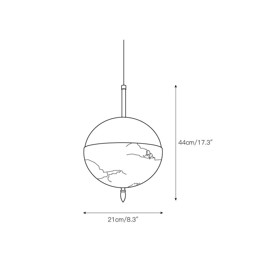 Himinuvye Alabaster Minimalist Bolus Brass Pendant Light - Neutralighting